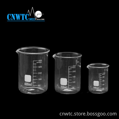 Borosilicate Glass Beakers: Sizes 250ml and 500ml for Laboratory Tests